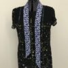 Long Foulard fin à cheveux, motif bleu skull, tête de mort, cravate lavallière  ceinture – Image 9