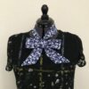 Long Foulard fin à cheveux, motif bleu skull, tête de mort, cravate lavallière  ceinture – Image 7