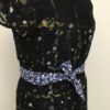 Long Foulard fin à cheveux, motif bleu skull, tête de mort, cravate lavallière  ceinture – Image 3