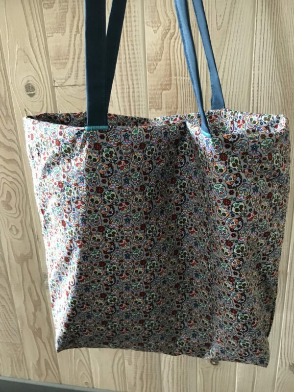Tote Bag imprimé Lady Skull, santa muerte et têtes de mort mexicaines – Image 9