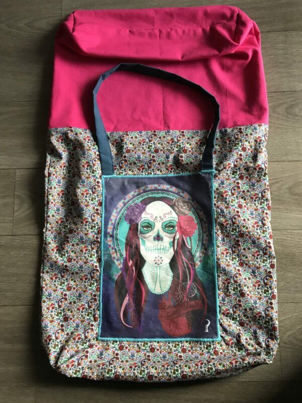 Tote Bag imprimé Lady Skull, santa muerte et têtes de mort mexicaines – Image 10