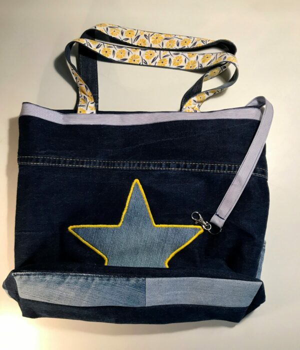 Sac en jean Levi surcyclé avec motif étoile jaune, Levi Star Bag 3